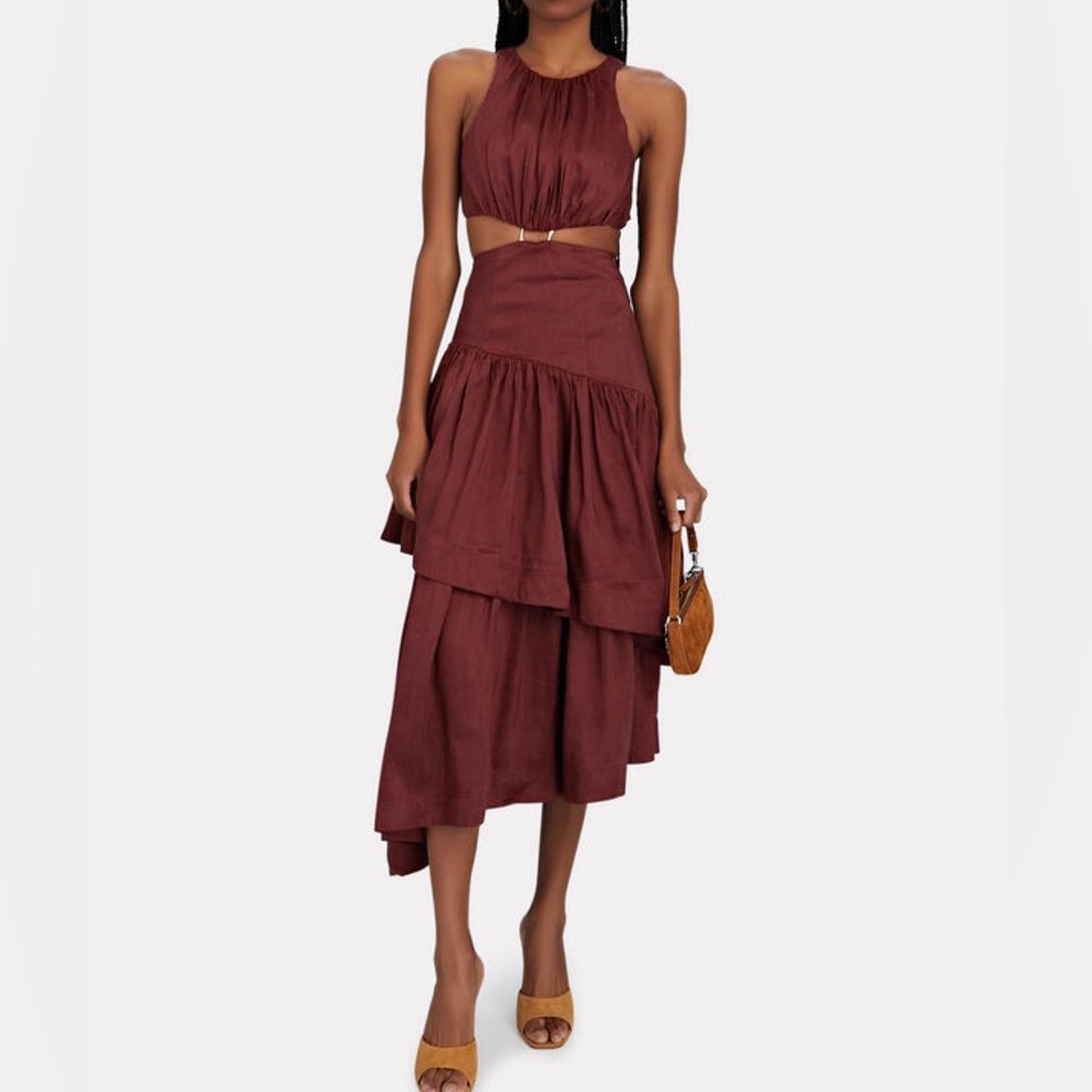AJE Caliente cut out linen dress
